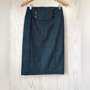 Express Design Studio High Waisted Pencil Skirt Dark Green Size 0